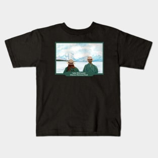 Lake McDonald, Glacier National Park Rangers Watercolor Kids T-Shirt